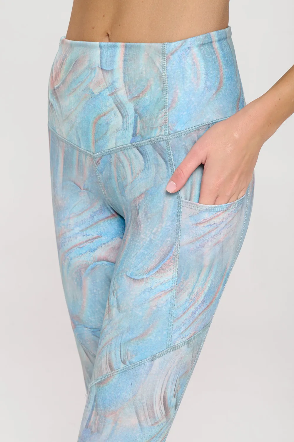 Liz Capri - Peacock Marble Glaze w Pockets Capri**Sale**