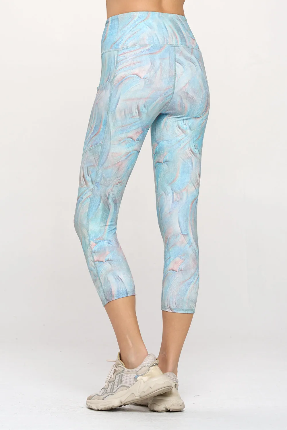 Liz Capri - Peacock Marble Glaze w Pockets Capri**Sale**