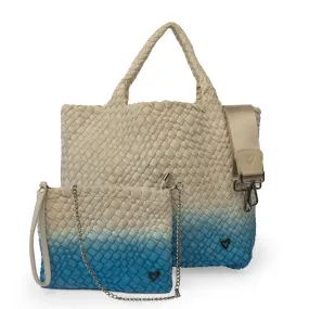 London Large Woven Tote - Ombre Blue