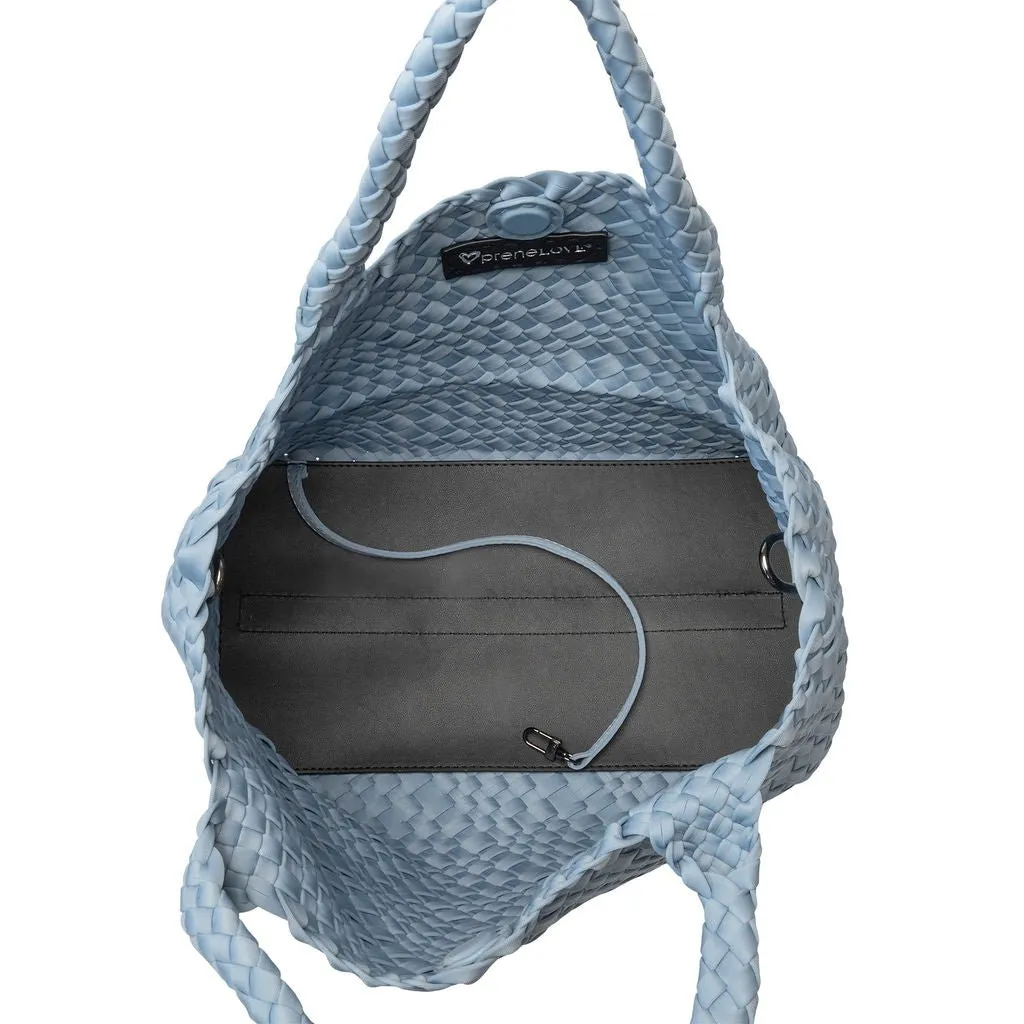 London Large Woven Tote - Sky Blue