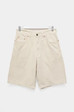 LONG CREAM VINTAGE COTTON SHORTS