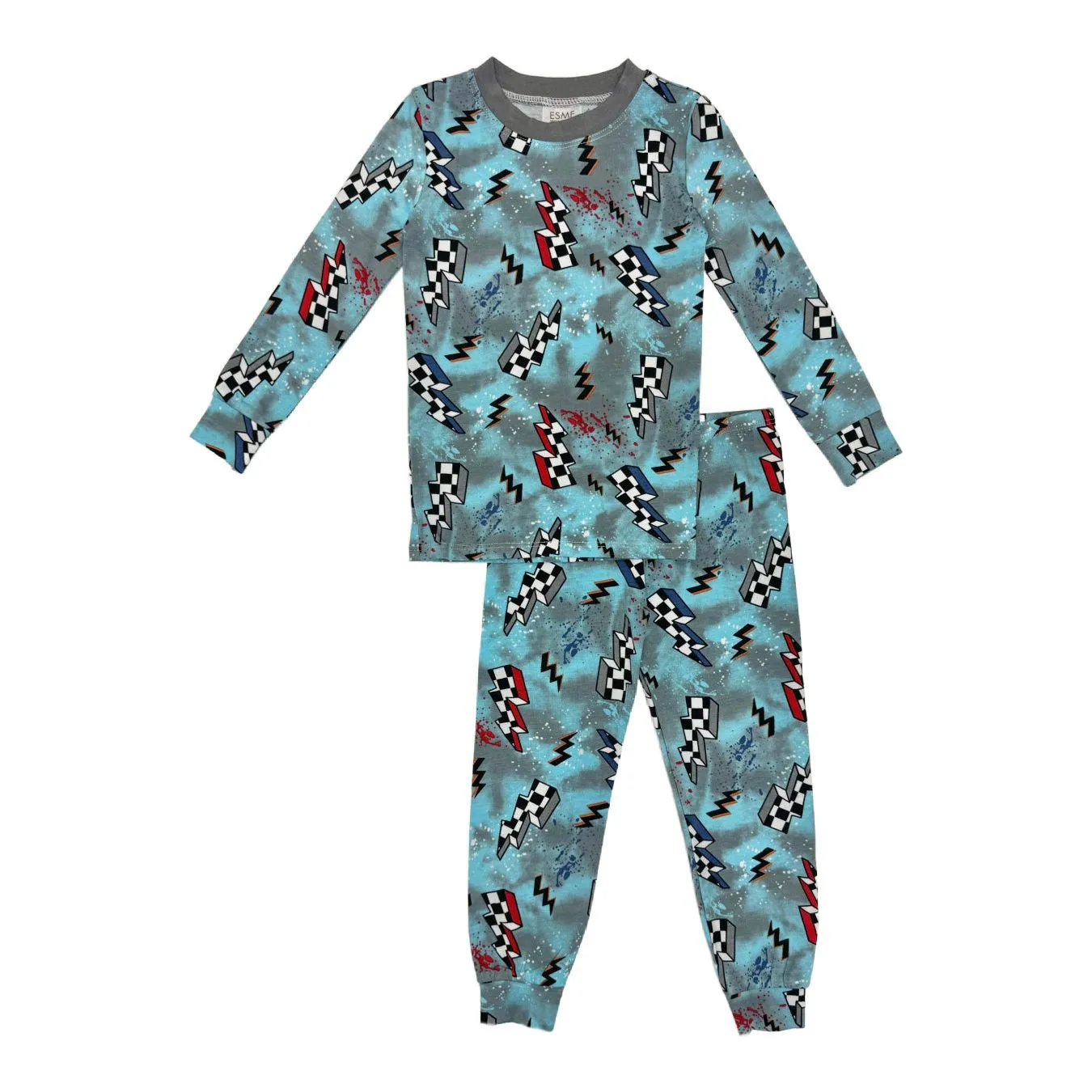 long sleeve pajama set | thunderbolt