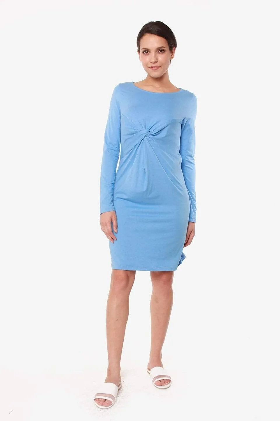 Long Sleeves Beatrisa Twisted Maternity Dress Perry