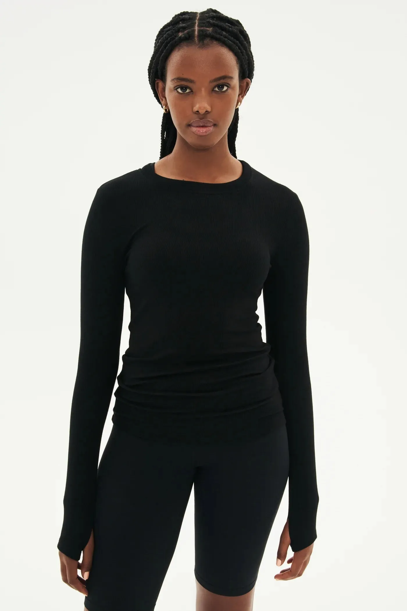 Louise Rib Long Sleeve: Black