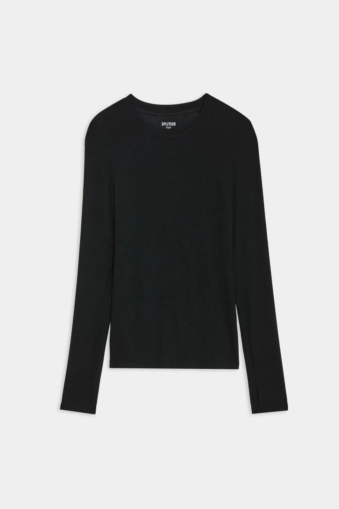 Louise Rib Long Sleeve: Black