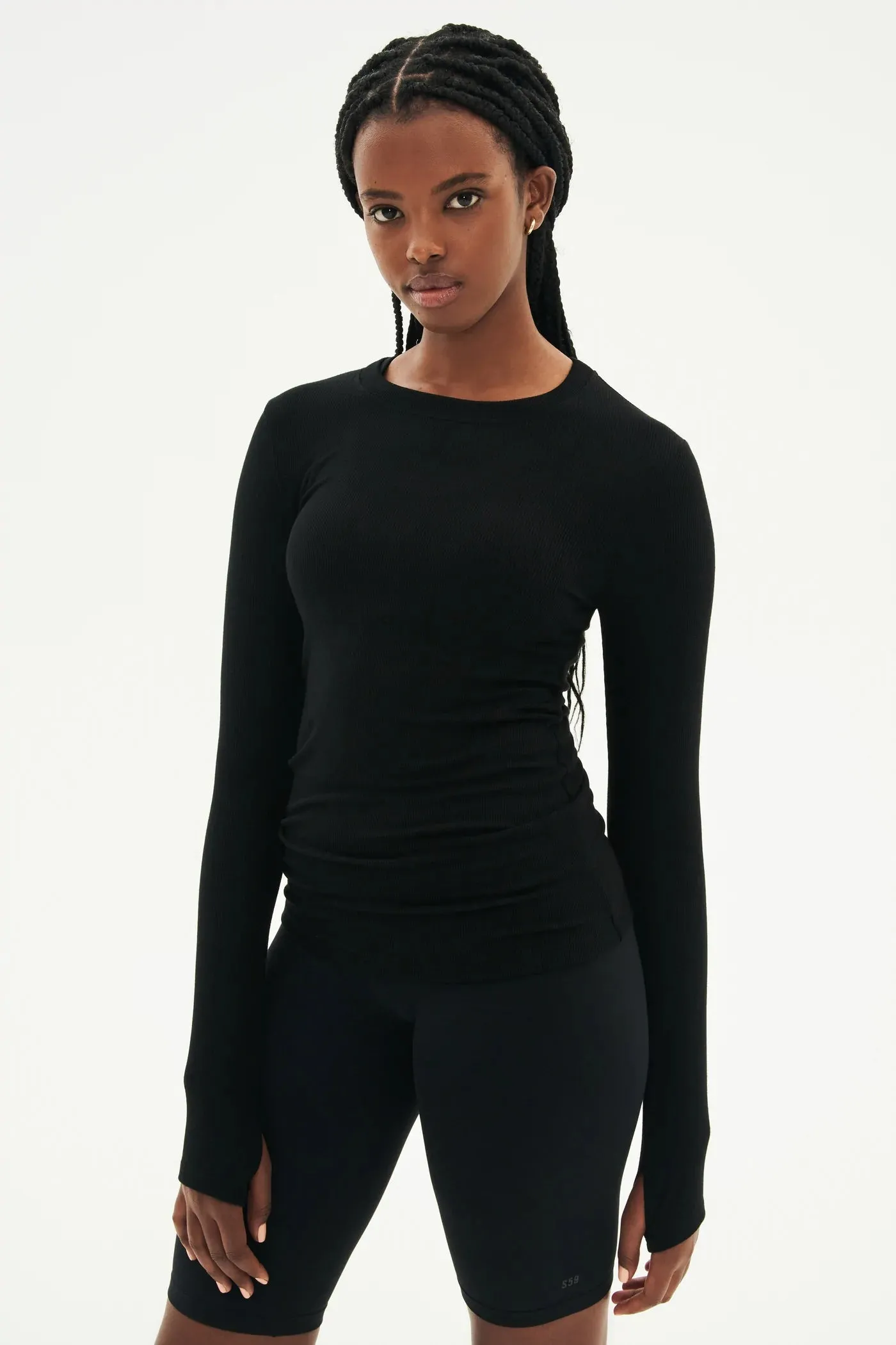 Louise Rib Long Sleeve: Black