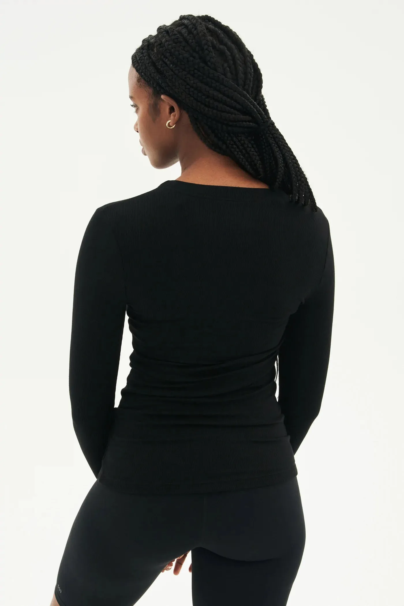 Louise Rib Long Sleeve: Black