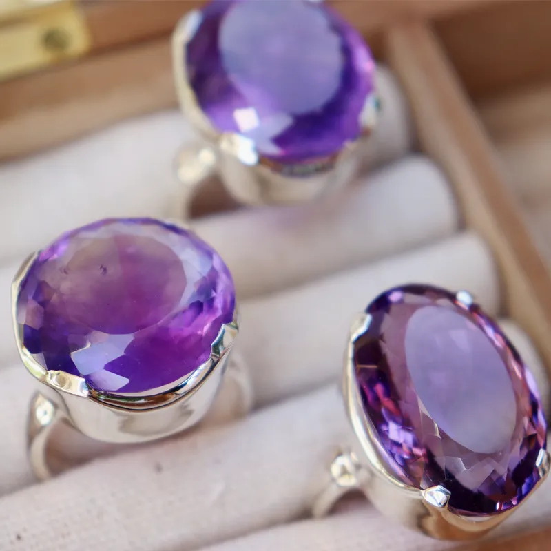 Maan Amethyst Gemstone Boho Ring