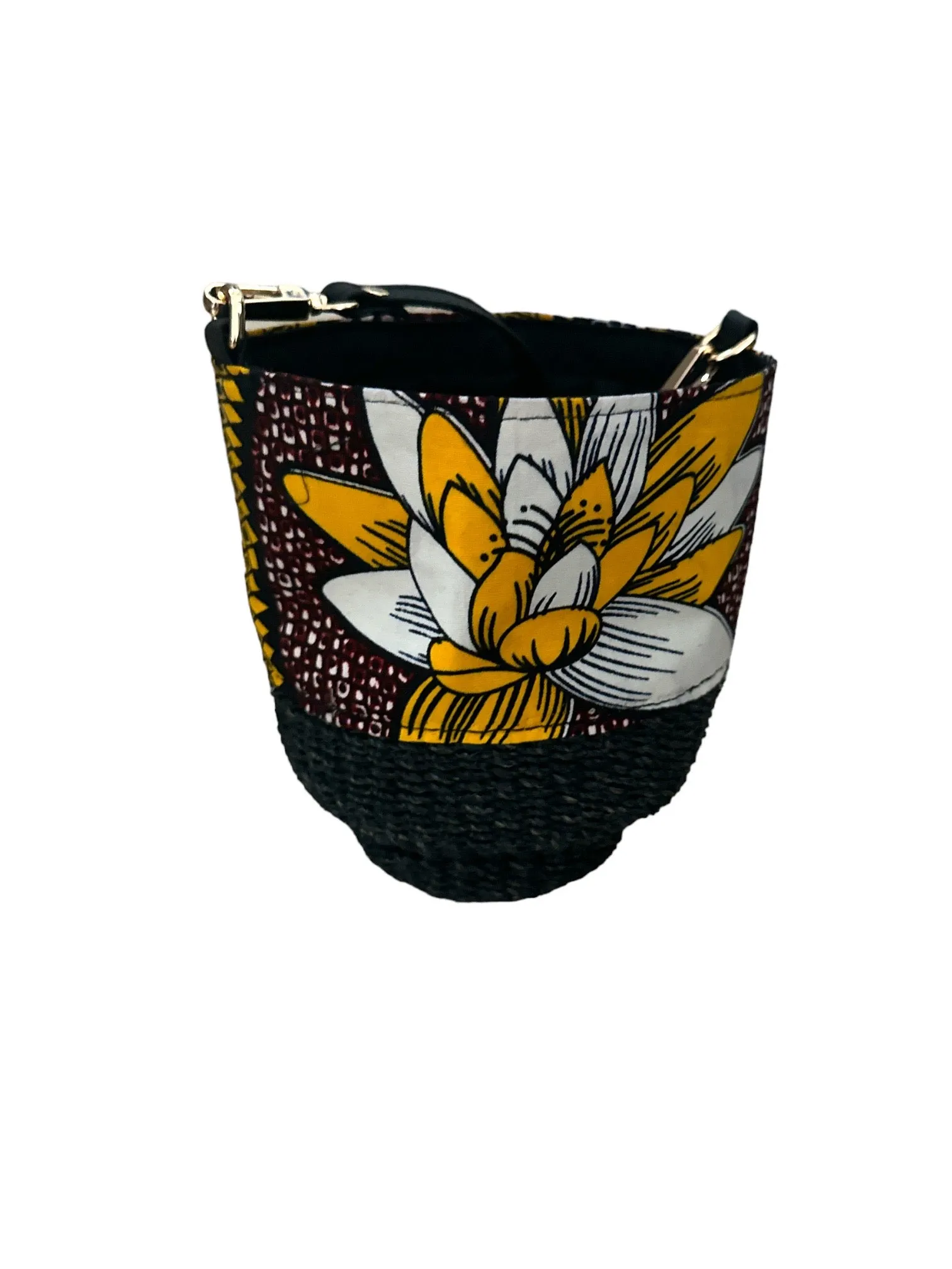 Makiling Bucket Bag - Yellow African Ankara Wax Cotton Print