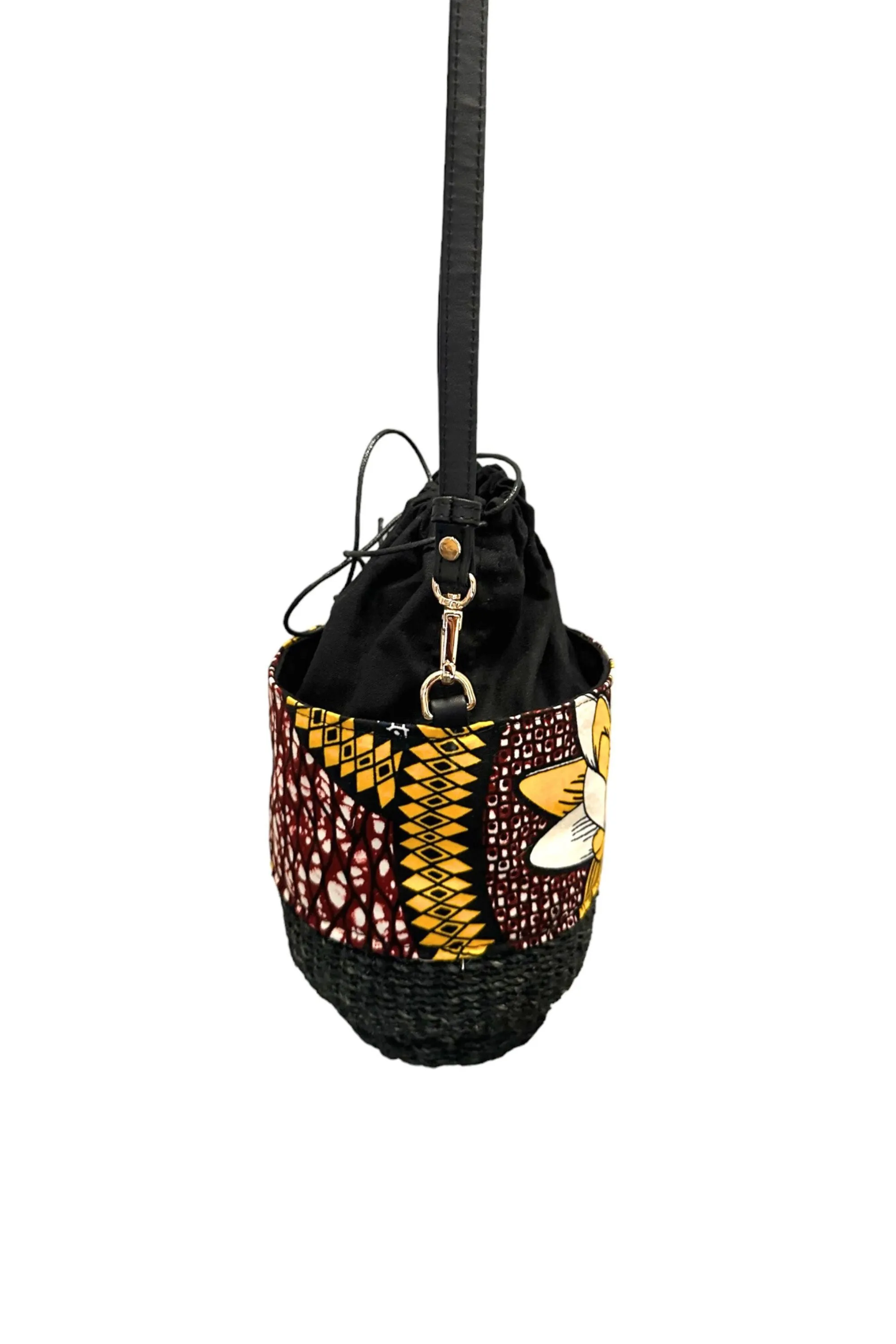 Makiling Bucket Bag - Yellow African Ankara Wax Cotton Print