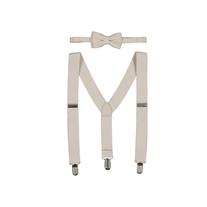 Mayoral Beige Bowtie & Suspenders Set_ 10738-39