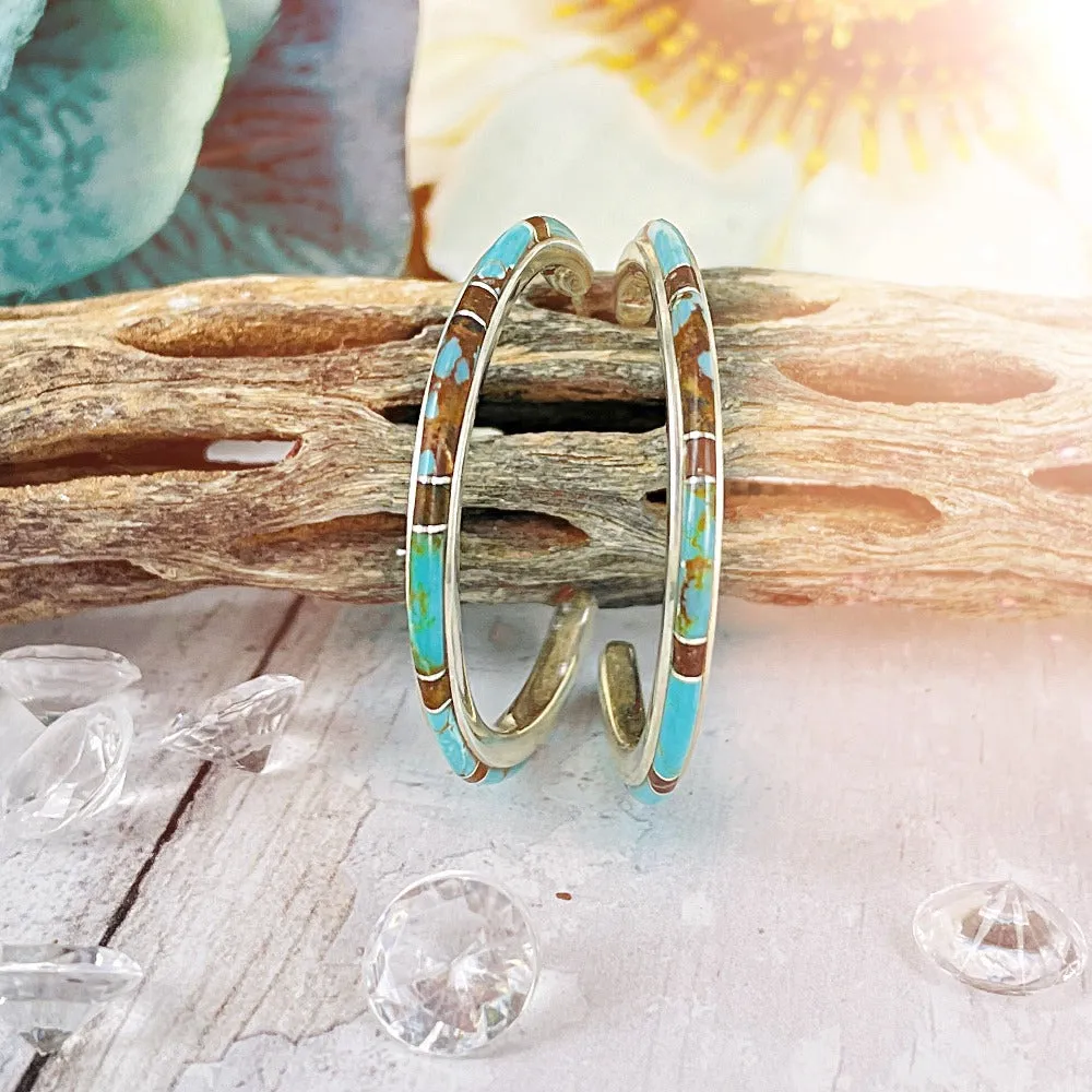 MEDIUM {Sierra Nevada Turquoise } Hoops