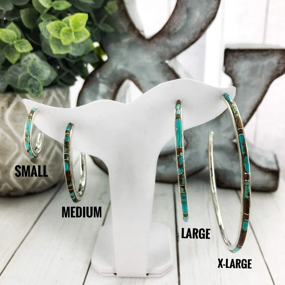 MEDIUM {Sierra Nevada Turquoise } Hoops