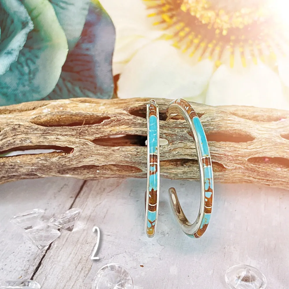 MEDIUM {Sierra Nevada Turquoise } Hoops