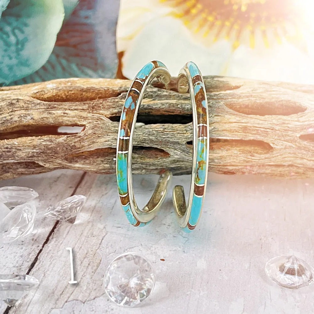 MEDIUM {Sierra Nevada Turquoise } Hoops