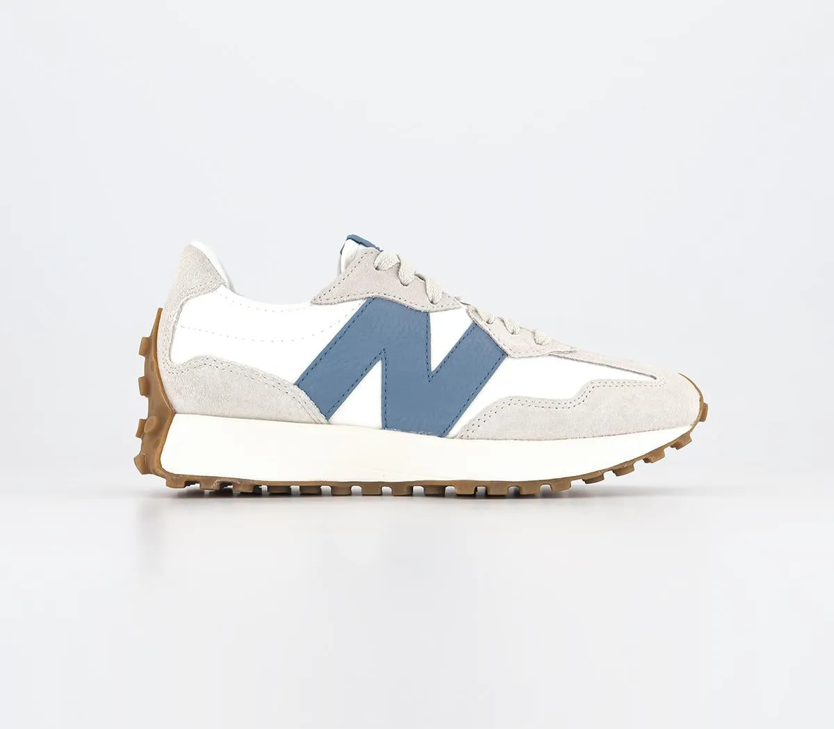 Mens New Balance 327 Mercury Blue OffWhite Grey Trainers