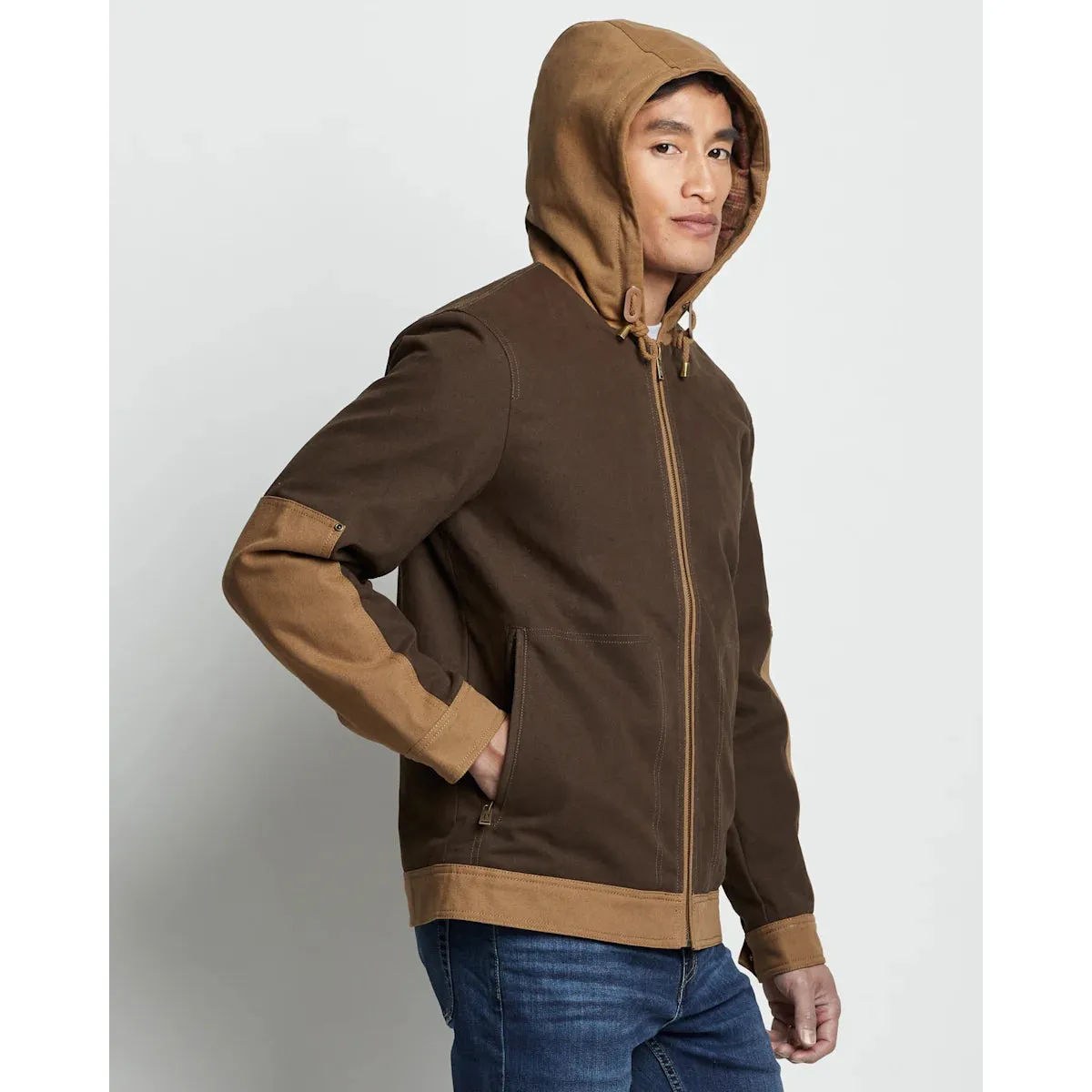 Men's Pendleton | Canvas Hooded Jacket | Brown and Olive