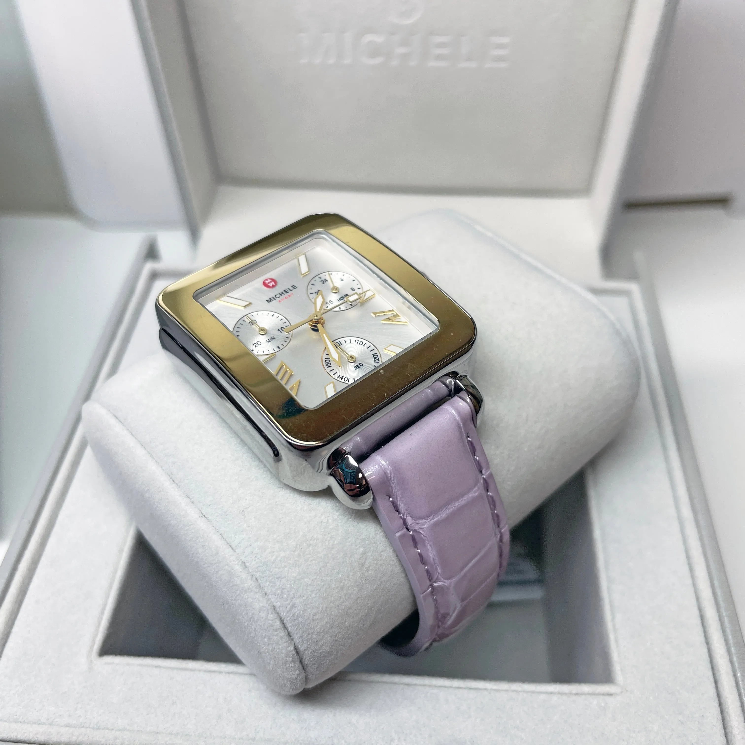 Michele Deco Sport Two-Tone Lavender Leather Watch MWW06K000064