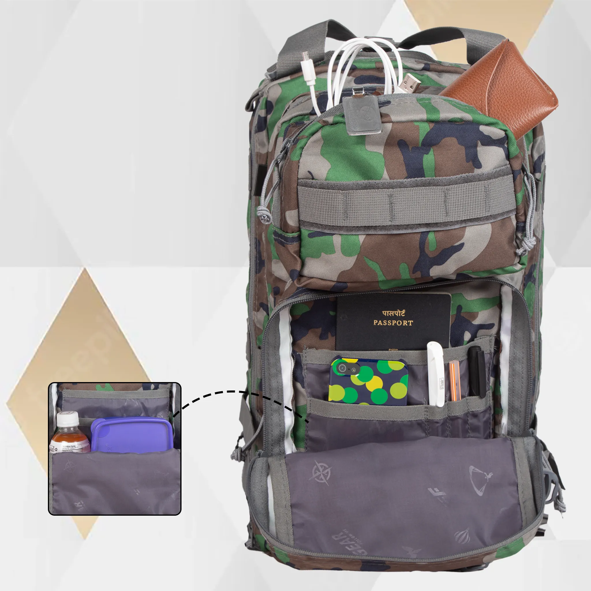 Military Tactical 29L Woodland A Camo Rucksack