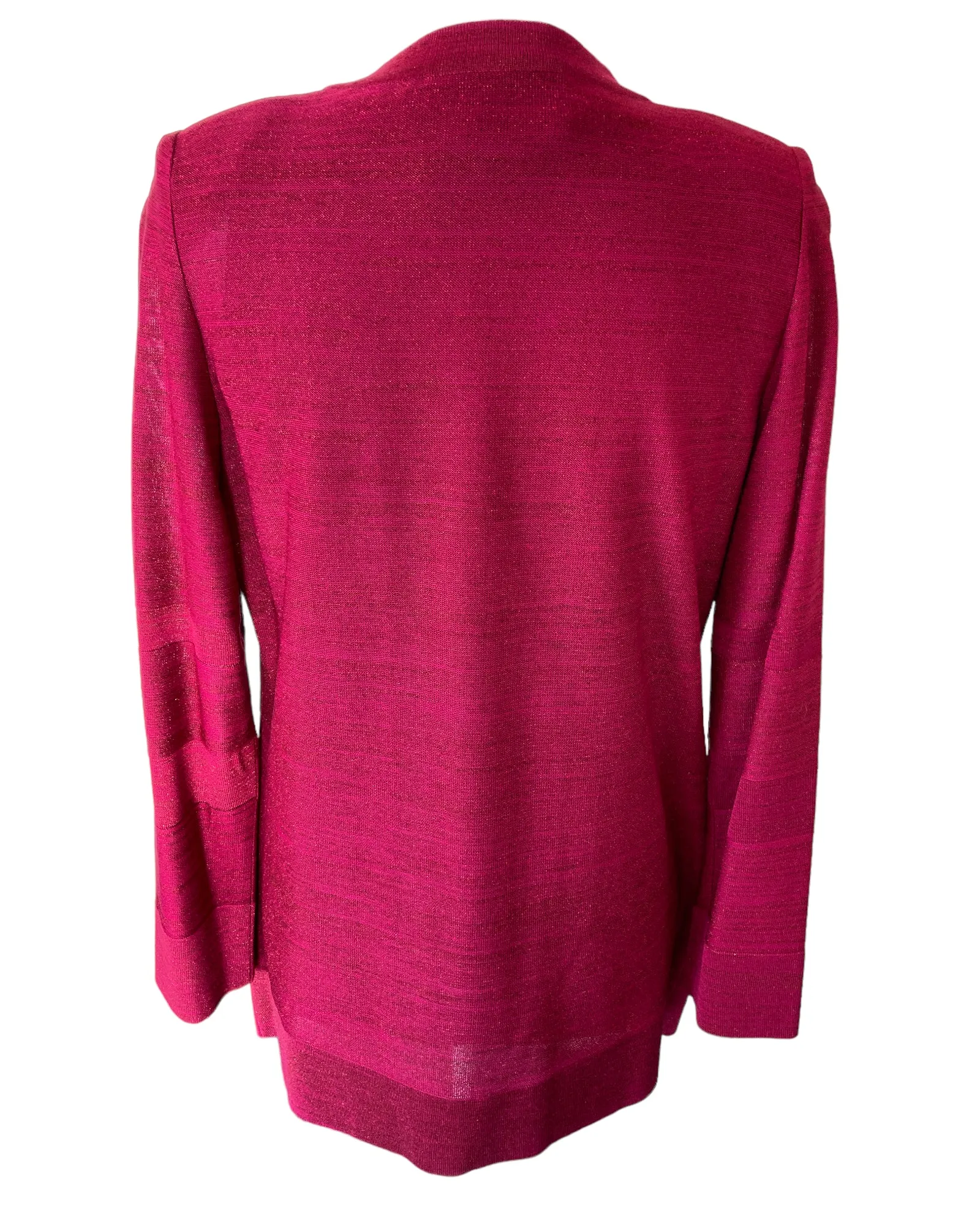 Misook Cranberry Red Sequin Metallic Sweater Set, XS