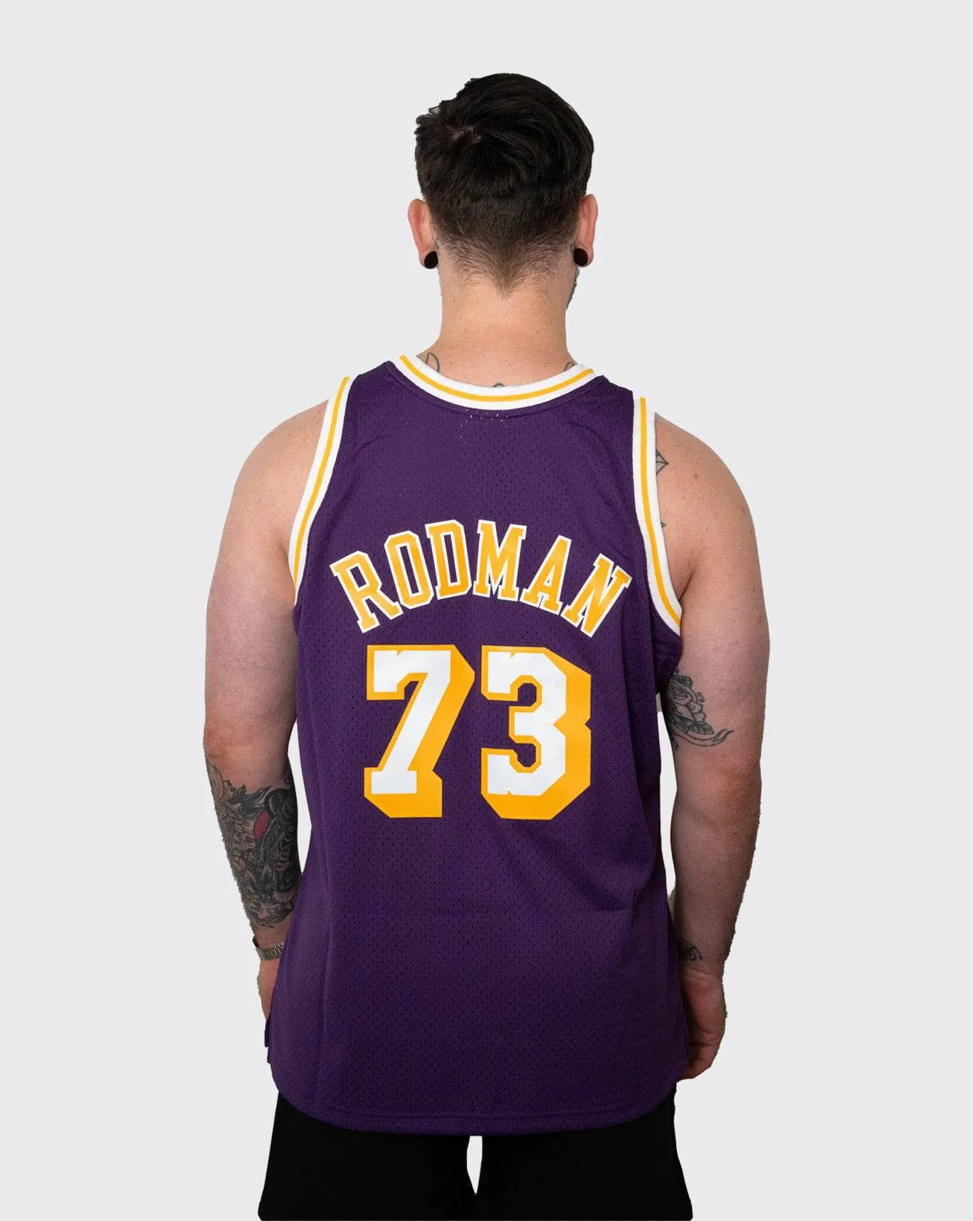 mitchell and ness lakers rodman 98-99 jersey purple