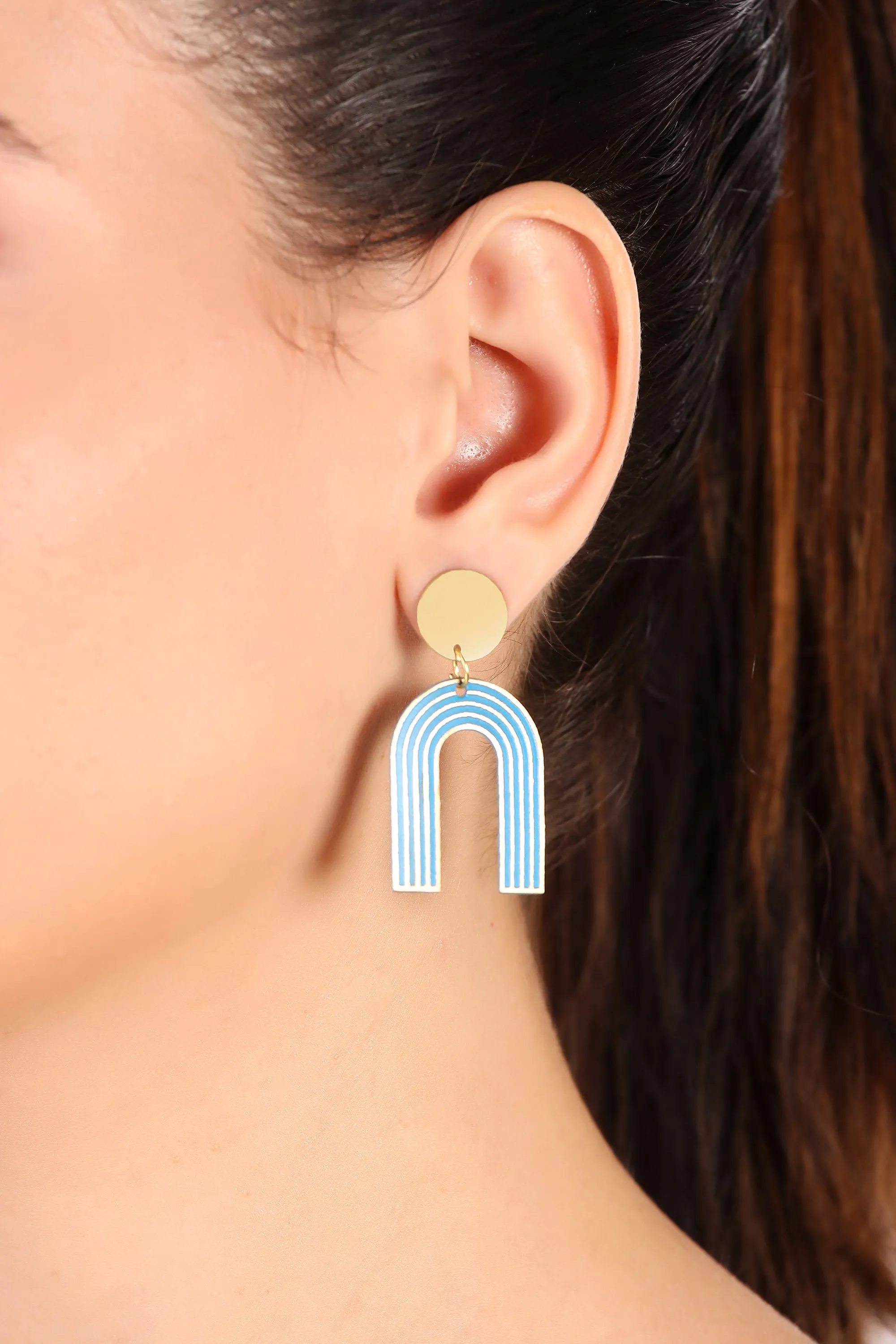 Mode earrings, blue