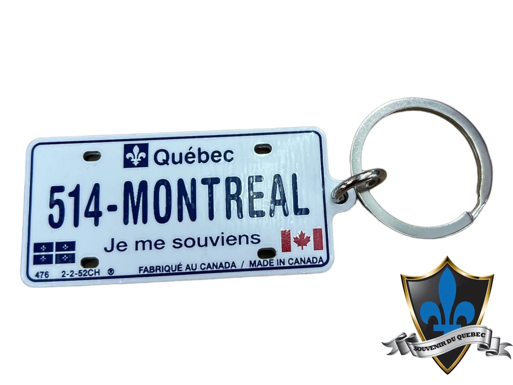 Montreal 514  Key Ring  with Canada flag