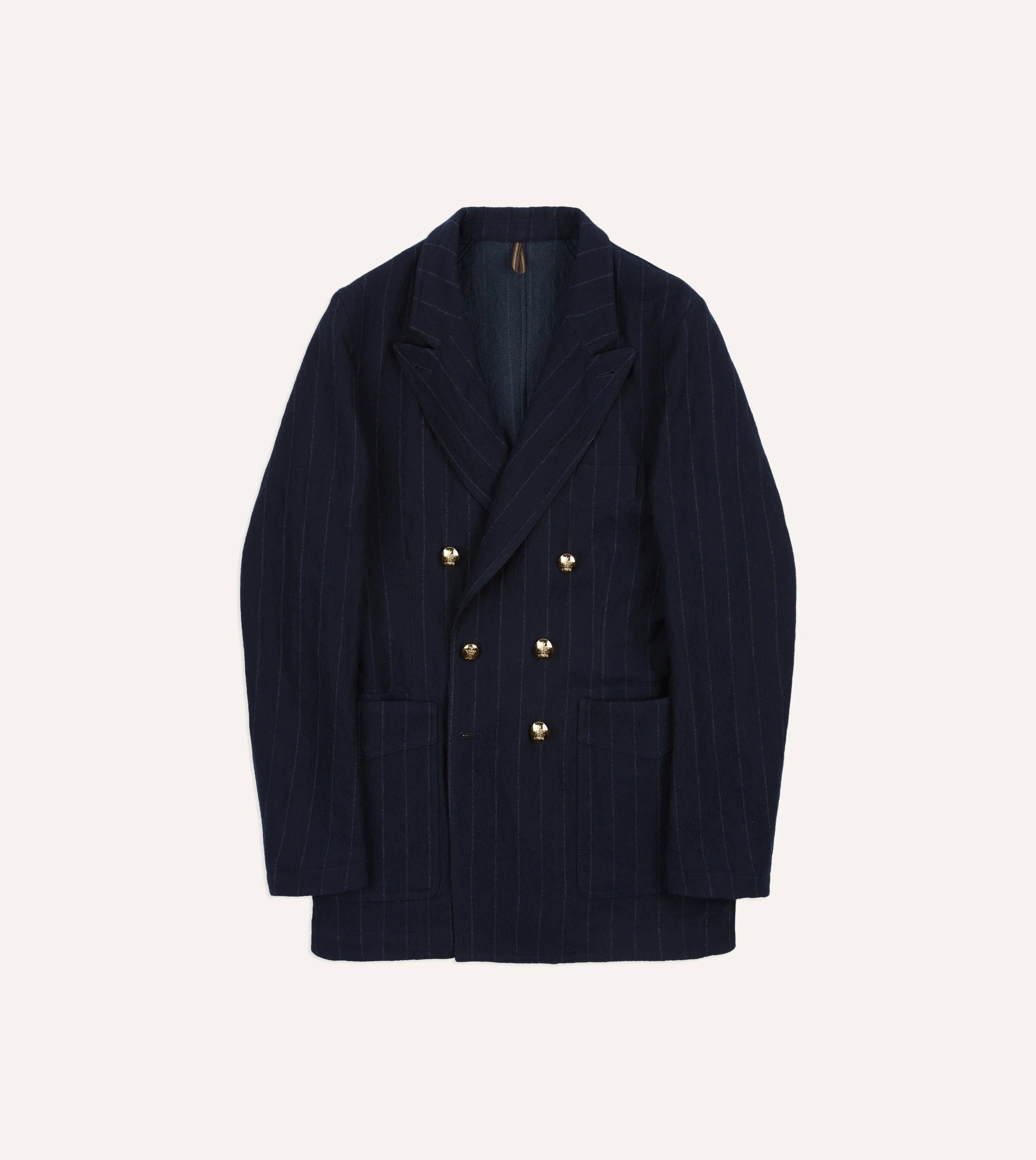 Navy Pin Stripe Wool-Cotton Games Blazer Mk. III