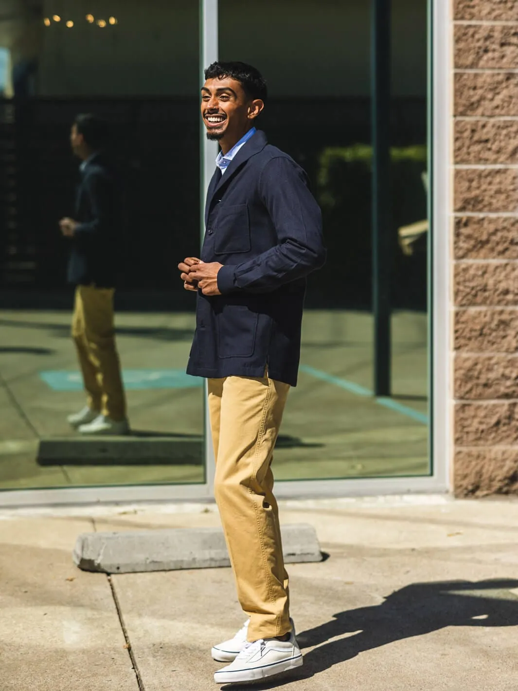 Navy Shawl Collar Overshirt