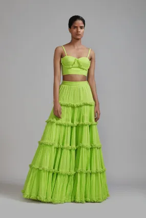 Neon Green Fringed Corset