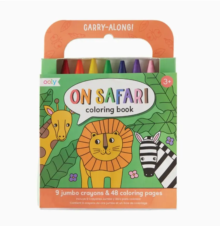 Ooly - Carry Along Crayon & Coloring Book Kit- On Safari