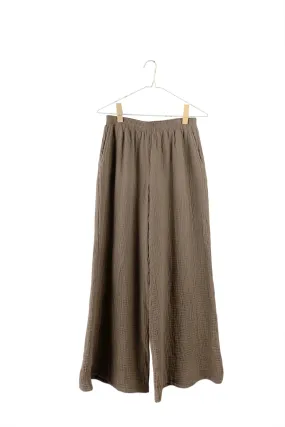 Organic Gauze Long Pants in Warm Taupe