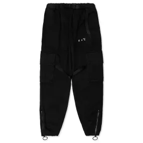 OW Logo Parachute Cargo Pant - Black/White