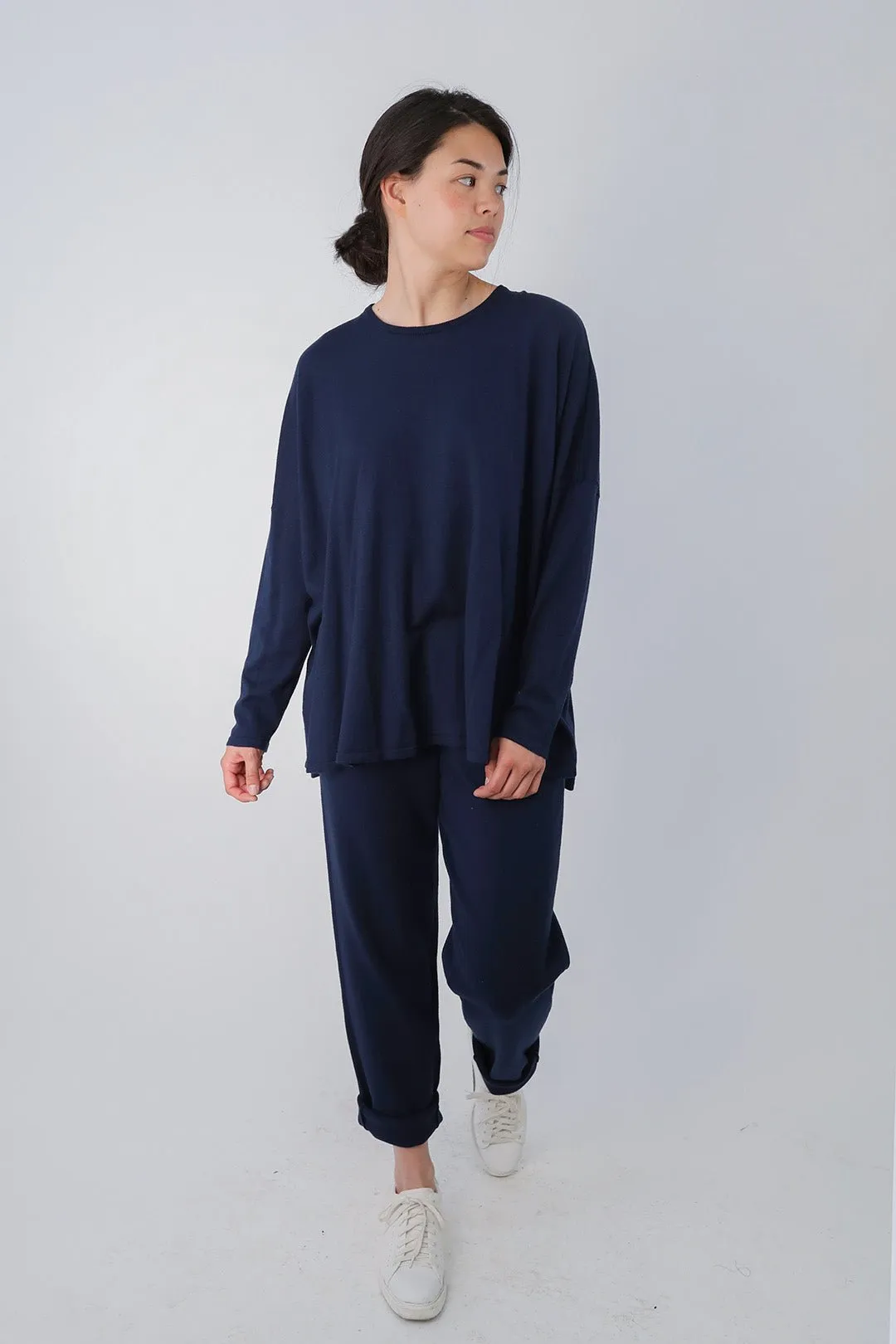 PAIGE PANT IN DOUBLE KNIT HEATHERED PIMA COTTON