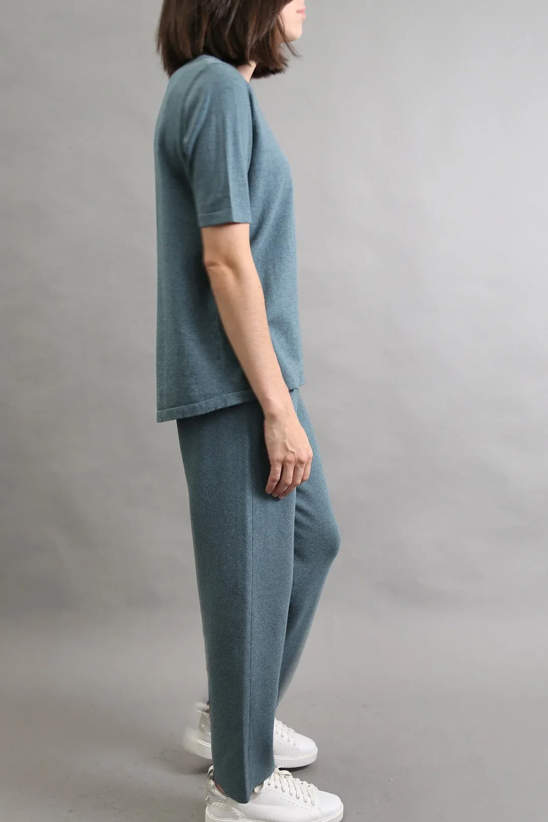 PAIGE PANT IN DOUBLE KNIT HEATHERED PIMA COTTON