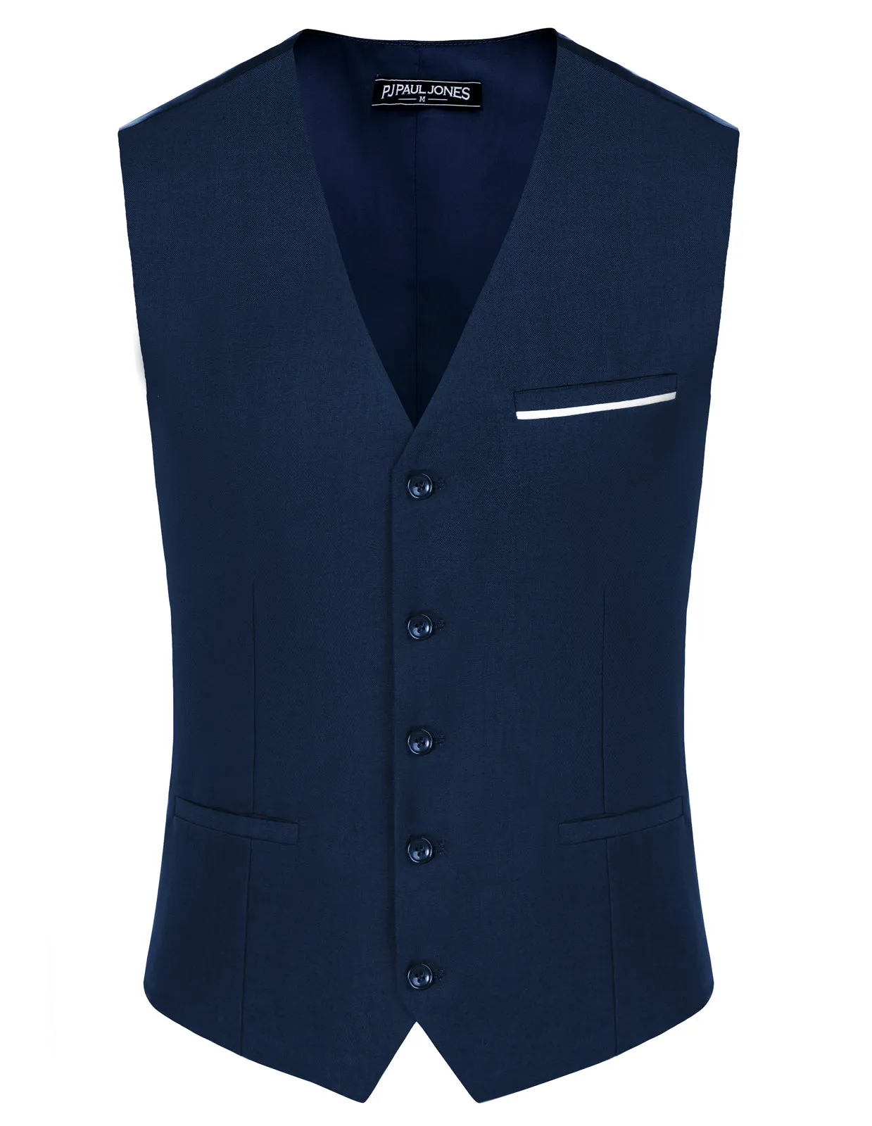 Paul Jones Mens Suit Vest Casual Business Waistcoat Regular Fit Formal Vest