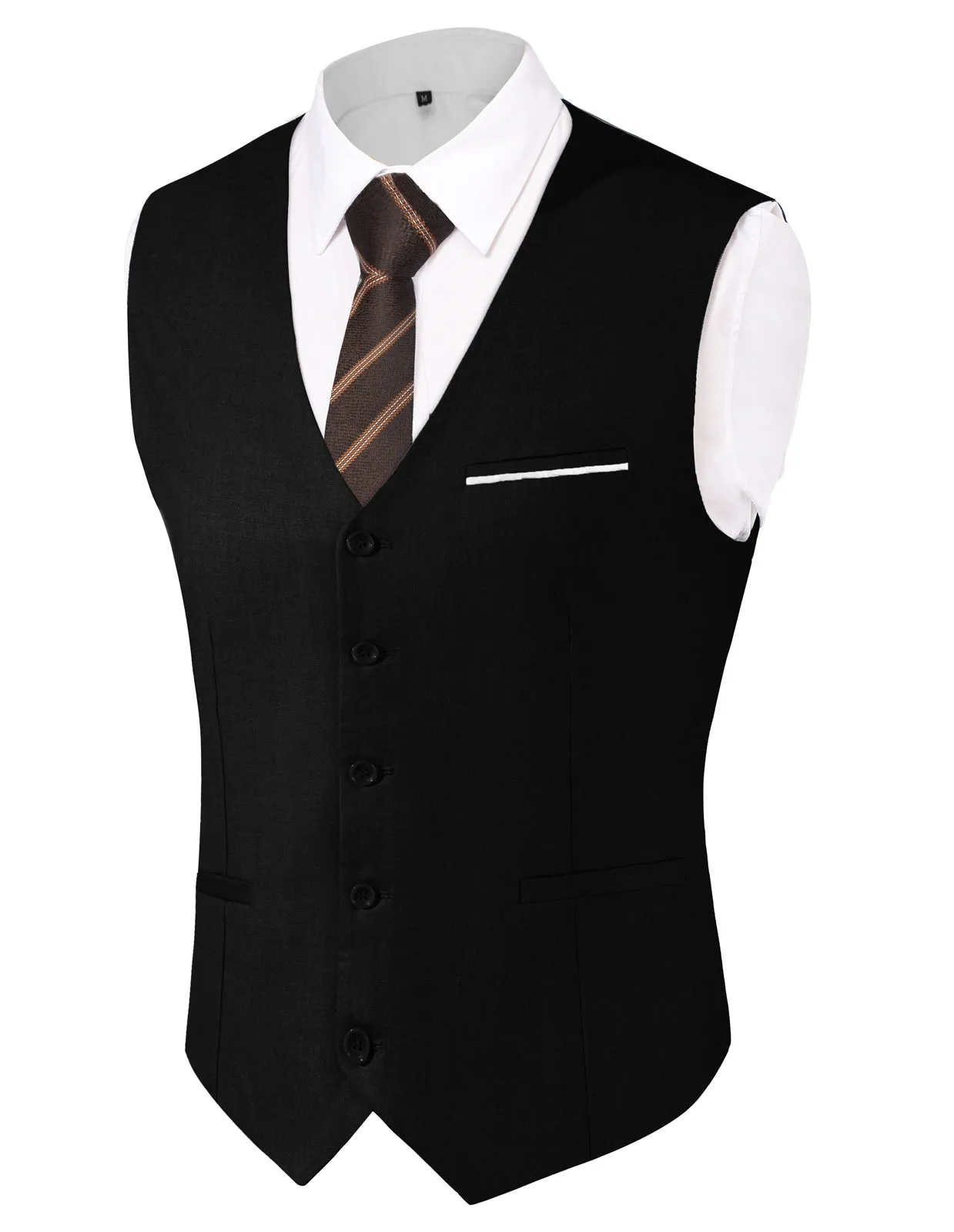 Paul Jones Mens Suit Vest Casual Business Waistcoat Regular Fit Formal Vest