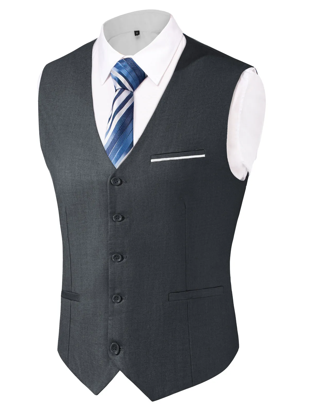 Paul Jones Mens Suit Vest Casual Business Waistcoat Regular Fit Formal Vest