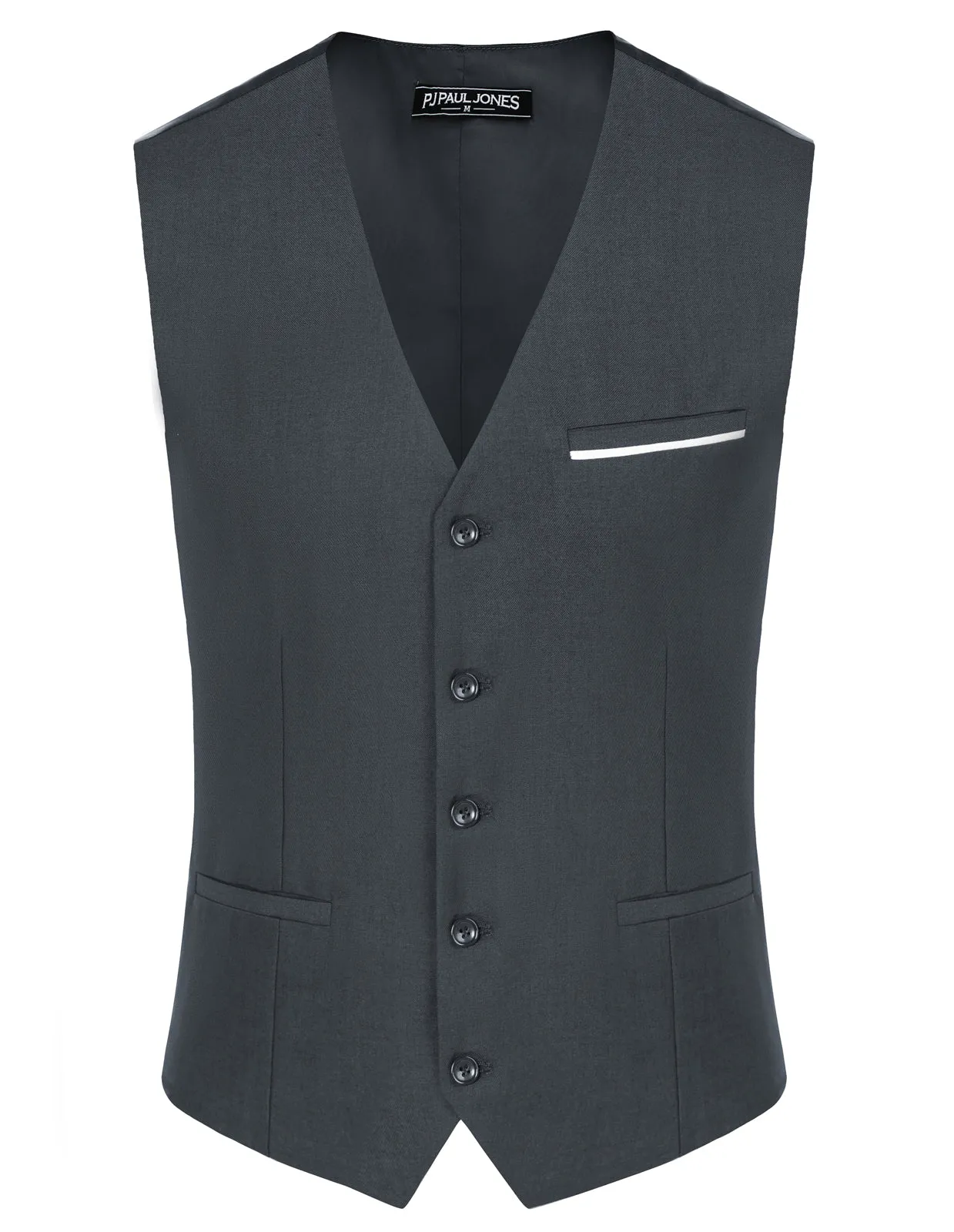 Paul Jones Mens Suit Vest Casual Business Waistcoat Regular Fit Formal Vest