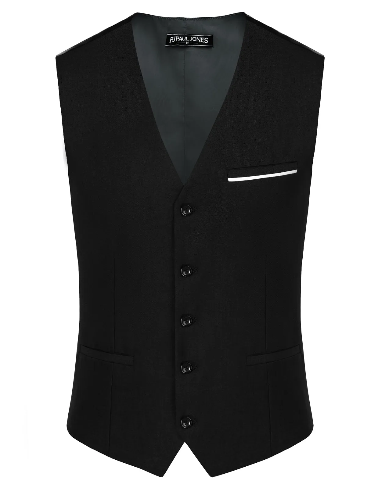 Paul Jones Mens Suit Vest Casual Business Waistcoat Regular Fit Formal Vest