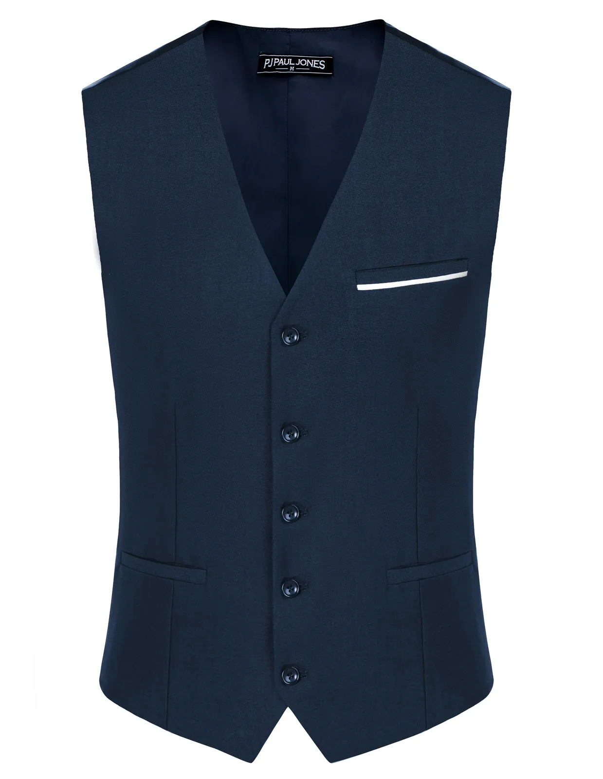 Paul Jones Mens Suit Vest Casual Business Waistcoat Regular Fit Formal Vest