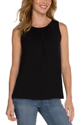 PETITE A-LINE SLEEVELESS KNIT TOP