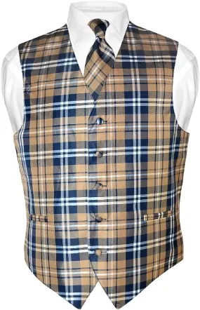 Plaid 2-Piece Vest and Tie Set