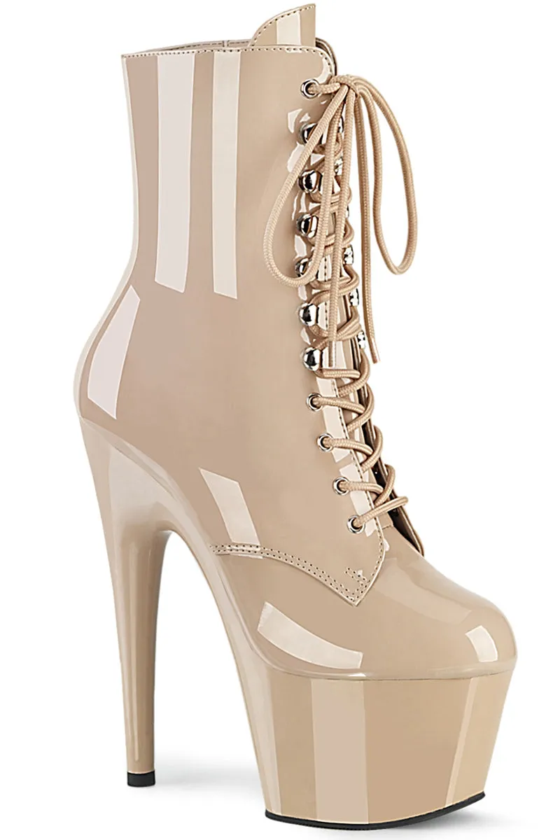 Pleaser USA Adore-1020 7inch Pleaser Boots - Patent Beige