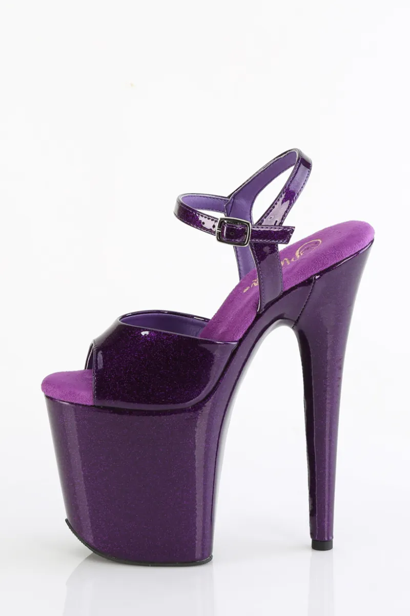 Pleaser USA Flamingo-809GP 8inch Pleasers - Purple Glitter