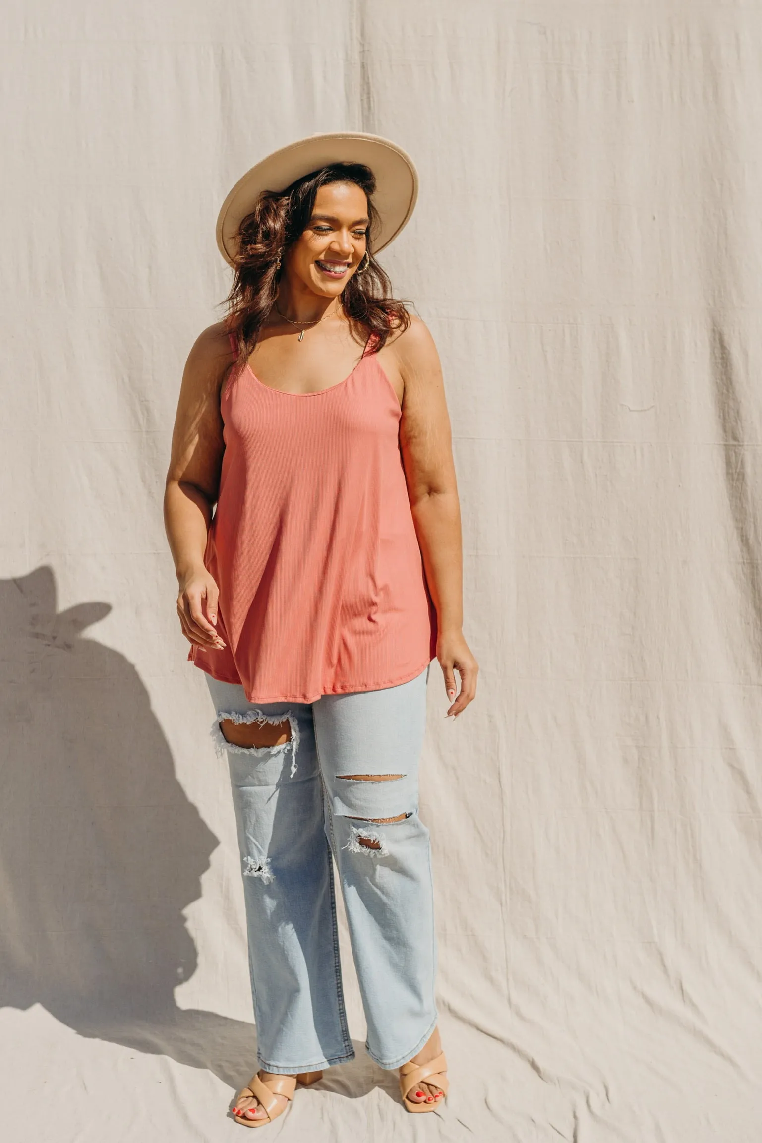 PLUS SIZE Sammi Ribbed Tank Top