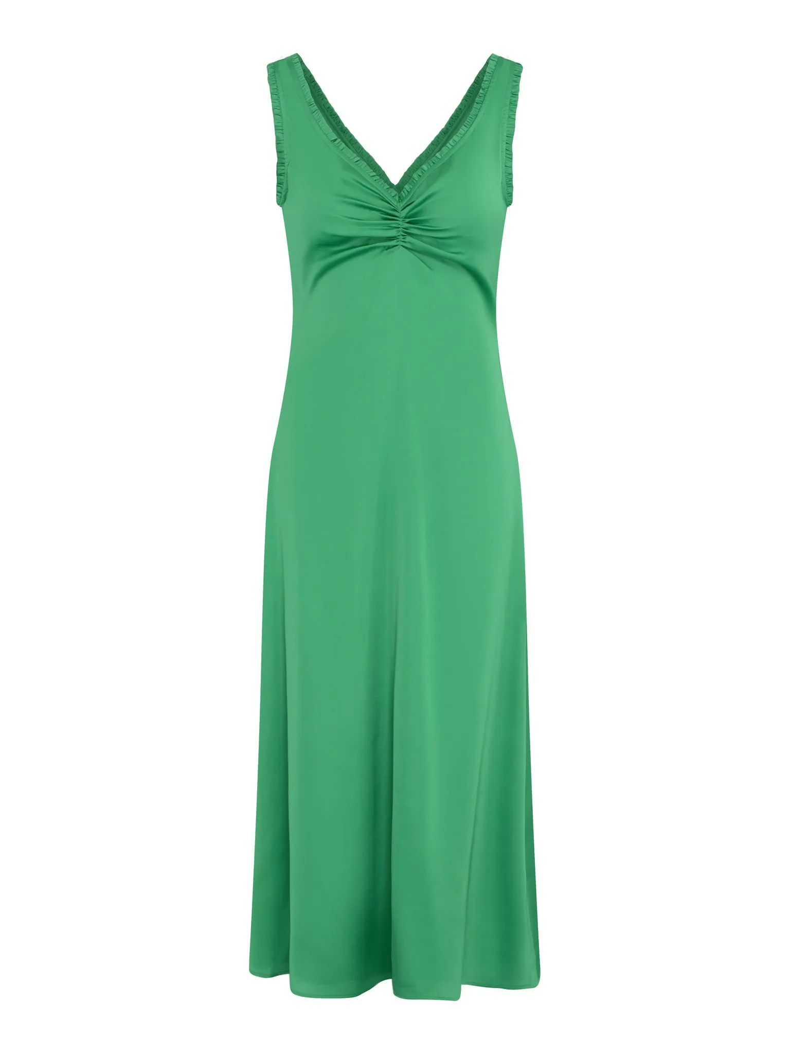 Polly Frill Dress in Emerald