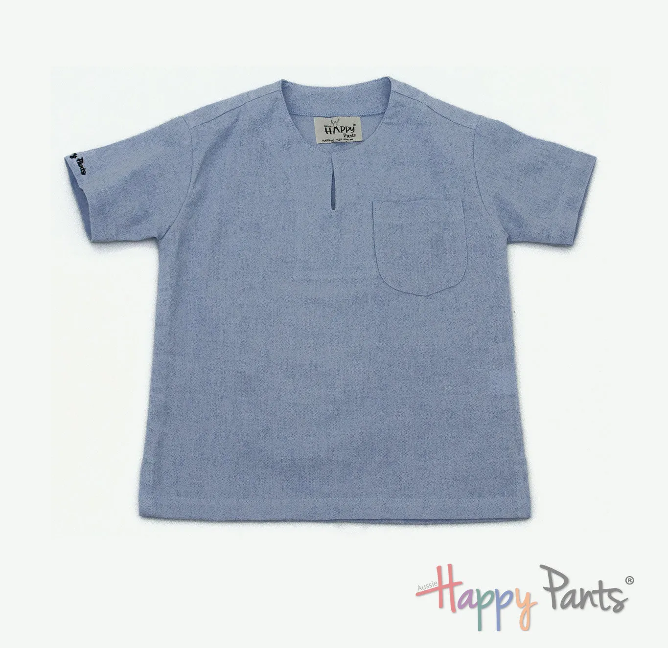 Powder Blue Kids Resort Cotton Shirt