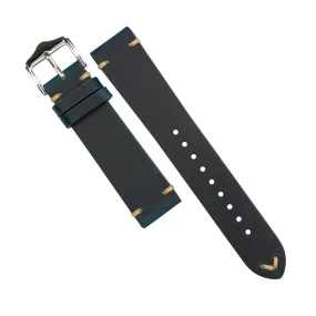 Premium Vintage Calf Leather Watch Strap in Blue