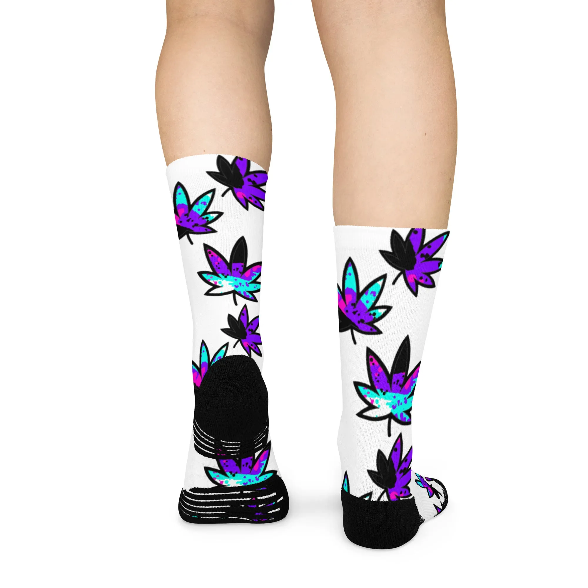 Purple Drip Leaf Basketball socks